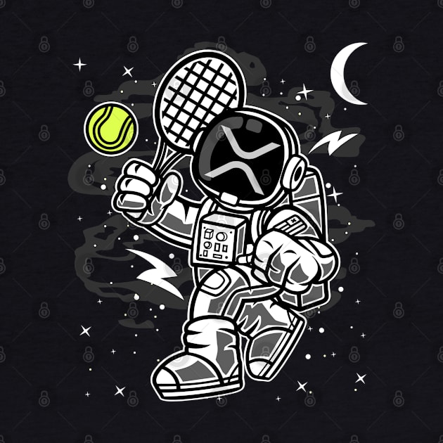 Astronaut Tennis Ripple XRP Coin To The Moon Crypto Token Cryptocurrency Blockchain Wallet Birthday Gift For Men Women Kids by Thingking About